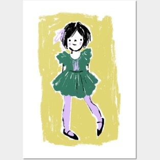 Pastel Girl in Lavender Tights Posters and Art